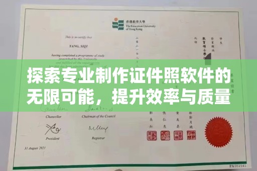 当阳探索专业制作证件照软件的无限可能，提升效率与质量
