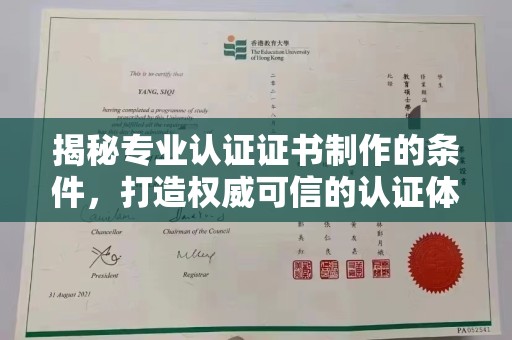 当阳揭秘专业认证证书制作的条件，打造权威可信的认证体系